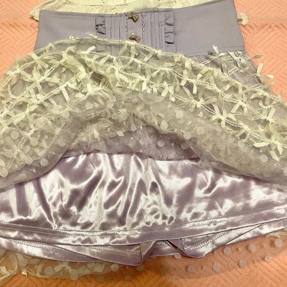 💜Liz Lisa CottageCore Babydoll Coquette Mini skirt skort White Top Skirt Set✨ - Picture 7 of 9